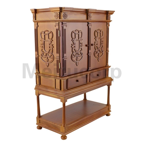 Doll furniture 1/6 scale high quality Handmade wood carving Collection cabinet