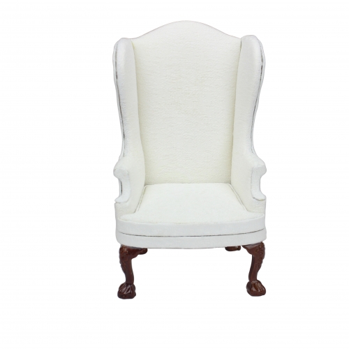 Doll Furniture Miniature 1/6 Scale Fabric Wing Chair Model
